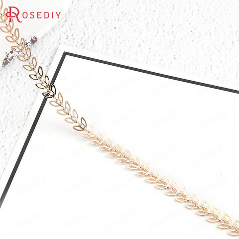 50CM Per Piece Chain Width 6.5MM 24K Gold Color Brass Tree Leaf Necklace Chain High Quality Diy Jewelry Findings Accessories ► Photo 1/2