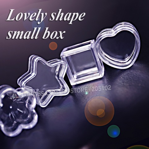 Nail Art Tiny Box acrylic clear container Star Square Round Heart for DIY Perfume Accessory Jewelry beads plastic storage case ► Photo 1/6