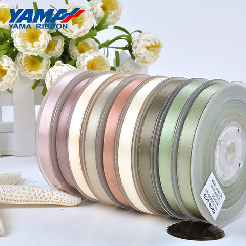 YAMA 100yards 6 9 13 16 19 22 mm Single Face Satin Ribbon Gold Brown Ribbons for Party Wedding Decoration Handmade Rose Gifts ► Photo 1/6