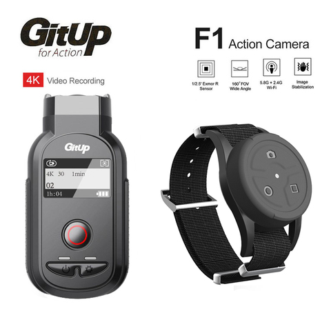 Gitup F1 160 Degree 4K WIFI Action Camera Dual-band WiFi Frequency 5.8G & 2.4G RF Wrist Remote Control Watch Video Recorder ► Photo 1/1