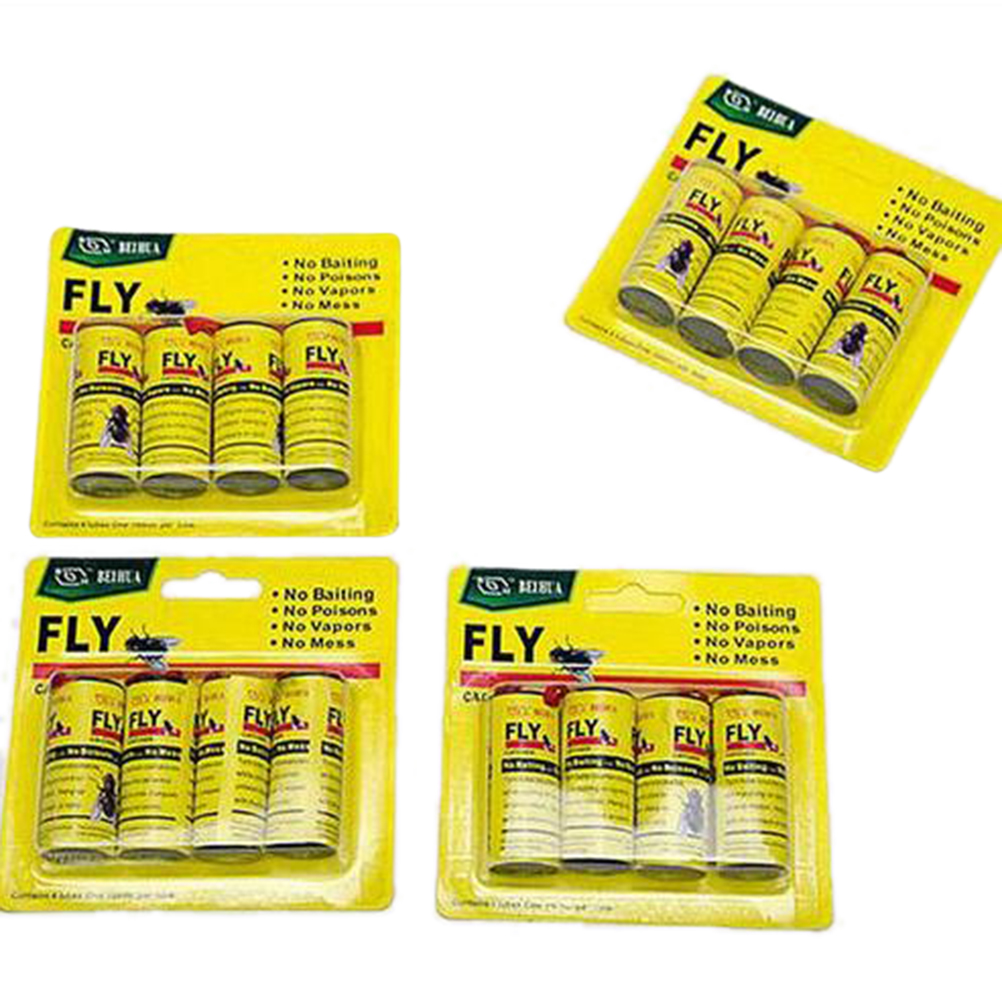 16 INSECT BUG FLY GLUE PAPER CATCHER TRAP RIBBON TAPE STRIP STICKY FLIES ROLLS 