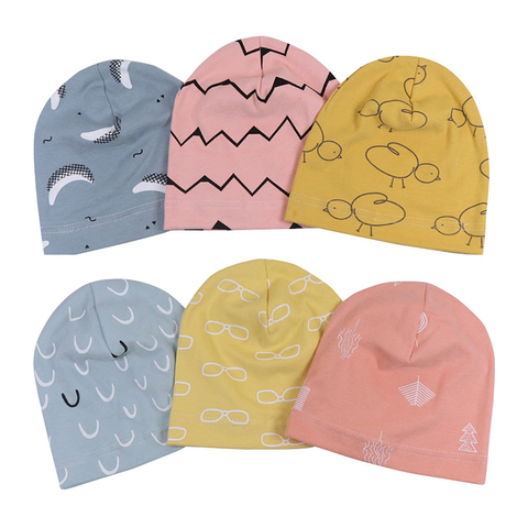 Baby Beanie Hat Cotton Stick Figure Printing Caps For Baby Boy Girl Infant Hat Spring Autumn Children's Hats Caps ► Photo 1/6
