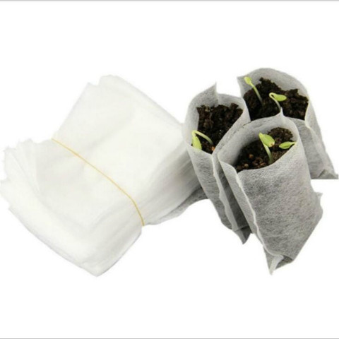 1set=100Pcs! New non-woven fabric seedling bag 8*10cm nursery pocket for garden tool potato planting grow bag Nursery Pots ► Photo 1/6