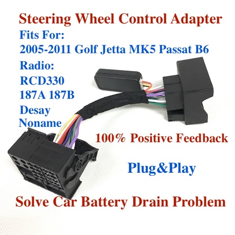 BODENLA RCD330 MIB RCD510 Multifunction Steering Wheel Button Control Simulator Adapter For VW Golf 5 6 Jetta MK5 Touran Caddy ► Photo 1/4
