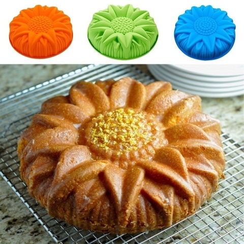 Sunflower Rose Flowers Shape Silicone Mold Cake DIY Decoration Chocolate 3D  Mould Tools Color Random