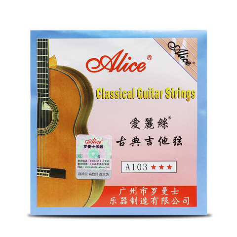 Guitar Strings Alice A103 Clear Nylon Silver Plated 1st 2nd 3rd 4th 5th 6th EBGDAE Single Classical 6 Strings Guitar Parts ► Photo 1/4