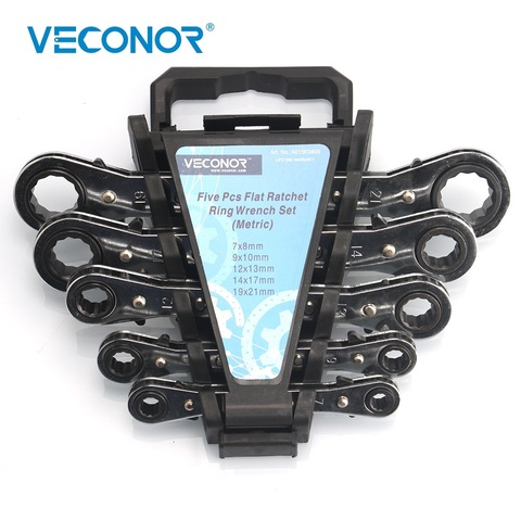 5Pcs A Set of Multitools Ratchet Wrench Spanner Kit Flat Reversible Head 72T Ratcheting Hand Tools ► Photo 1/6