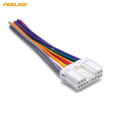 FEELDO Car Audio Stereo Wiring Harness Adapter Plug For Mitsubishi Grand/Pajero Lioncel Joyear OEM Factory Radio Tail Wire #3998 ► Photo 1/6