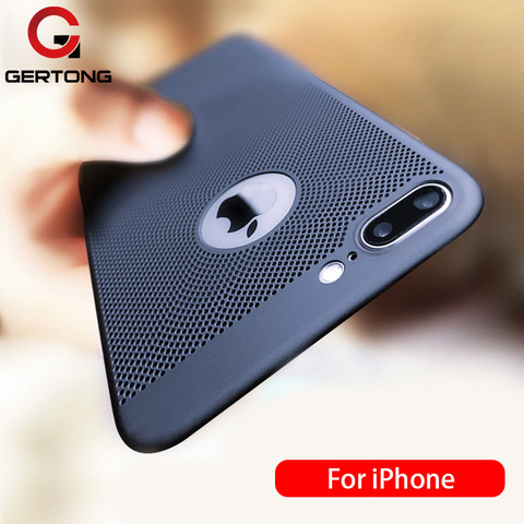 Ultra Slim Phone Case For iPhone 6 6s 7 8 Plus Hollow Heat Dissipation Case Hard PC For iPhone 5 S SE 11 12 Pro XR X XS MAX i12 ► Photo 1/6