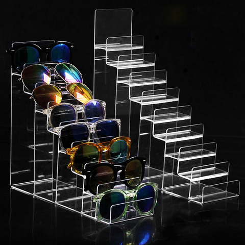 Clear Acrylic Jewelry Display Props Glasses Rack Shelf Plastic Sunglasses Holder