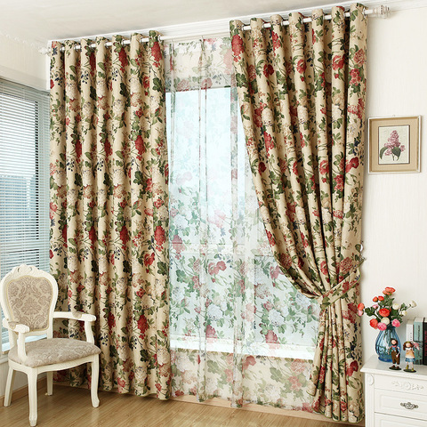 curtains for finished fabrics special clearance upscale bedroom living room European-style garden ► Photo 1/4