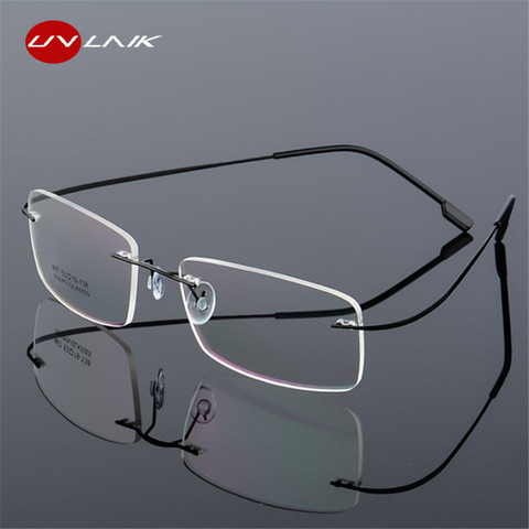 UVLAIK Rimless Titanium Eyeglasses Frames Women Men Flexible Optical Frame Prescription Spectacle Frameless Glasses Eye glasses ► Photo 1/6