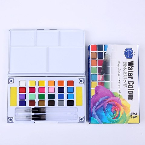 12/18/24/36Color Solid Water Color Brush Pen Painting Set Artist Portable  Watercolor Pigment Outdoor Sketch Art Drawing Supplies - Price history &  Review, AliExpress Seller - Our Dreaming Store