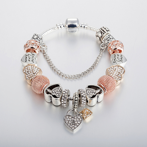 ANNAPAER Fashion Luxury Rhinestone Beads Charms Trendy Retro Beads Fit Pan Original Bracelets Bangles Pendant Bracelets B17124 ► Photo 1/4