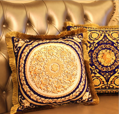 gold velvet cushions Luxury car pillow Decorative cushion, decorative pillow, silver cushions European cushion cover office ► Photo 1/3