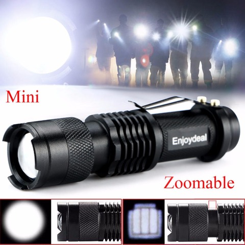 Super Bright Mini Penlight 2000Lm Q5 LED Flashlight Torch Adjustable Zoom Focus Lantern Black hot ► Photo 1/5