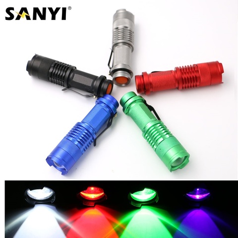 Powerful LED Flashlight Handy Torch Mini Tactical Flashlights Lanterna Zoomable Focus Waterproof Bicycle Fishing Light 1/3 Modes ► Photo 1/6