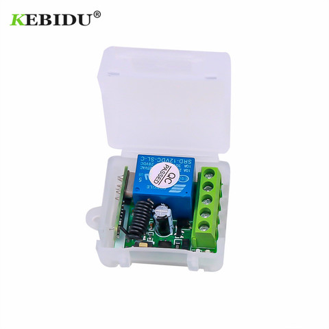 KEBIDU 433 Mhz Wireless Remote Control Switch DC 12V 1CH relay 433Mhz Receiver Module For learning code Transmitter Remote ► Photo 1/6