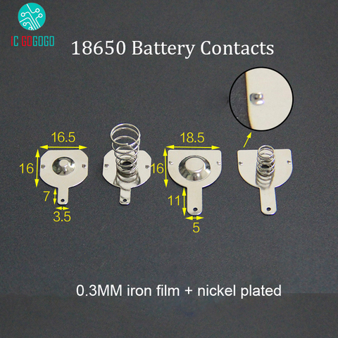 10Pairs 18650 Battery Contact Spring Contact Band Plate 18.5*16MM 16.5*16mm Connector Positive Electrode Negative Box/Power Bank ► Photo 1/2