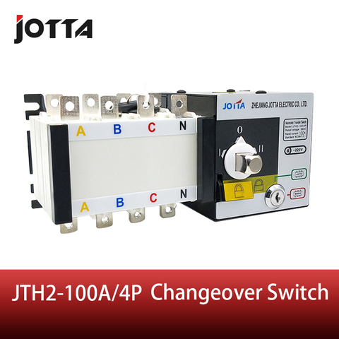 Jotta 100Amp 220V/ 230V/380V/440V 4 Pole 3 Phase Automatic Transfer Switch Connect Generator Changeover Switch ► Photo 1/6