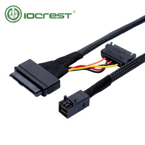 IOCREST HD Mini-SAS (SFF-8643) to U.2 (SFF-8639) Cable for 2.5