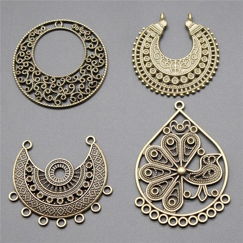 4pcs Earrings Connector Antique Bronze Color Earrings Connector Pendant Charms Earrings Connector Earring Making ► Photo 1/1
