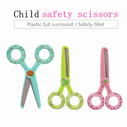 New 1Pcs 137mm Mini Safety Round Head Plastic Scissors Student Kids Paper  Cutting Minions Supplies for Kindergarten School - AliExpress