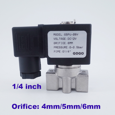 GOGO 2 way SS304 water solenoid valve normally close G1/4