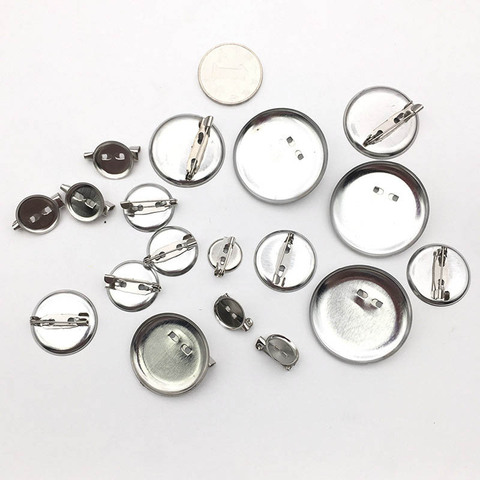 50pcs Round Brooch Base 15 20 25 30mm Cabochon Blanks with Safety Brooch Pins Back For Diy Jewelry Making Brooches Accessories ► Photo 1/5