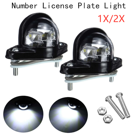 Universal Number Plate License Light 6 LED Lamp 12-24V 1PC/2Pcs For Trailer Truck Caravan Vans Reflector White Bright Waterproof ► Photo 1/4