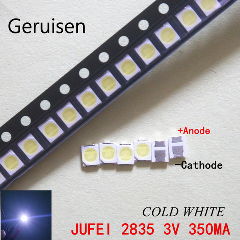 JUFEI LED Backlight 1210 3528 2835 1W 3V 84LM Cool white LCD Backlight for TV TV Application 01.JT.2835BPW1-C 50PCS ► Photo 1/4