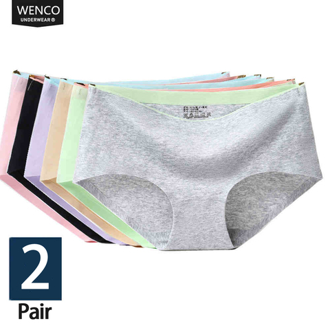 Panties Female Cotton Plus Size Set  Cotton Panties Seamless Women High -  2pcs/set - Aliexpress