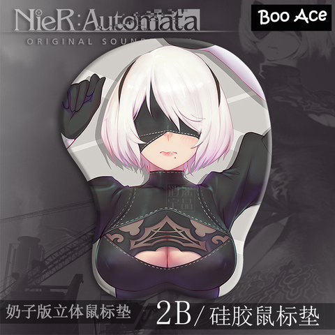 NieR:Automata 2B Gaming 3D Boobs Breast Mouse pad Mice Pad with Silicone GEL Wrist rest Size 26*22cm ► Photo 1/4