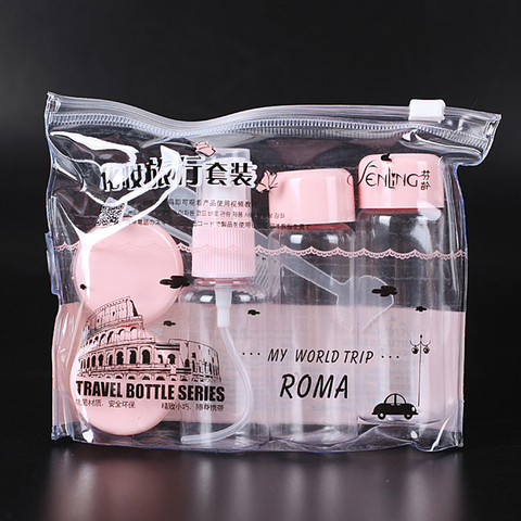 7pc/Set Travel Mini Makeup Cosmetic Face Cream Pot Bottles Plastic Transparent Empty Make Up Container Bottle Travel Accessories ► Photo 1/6