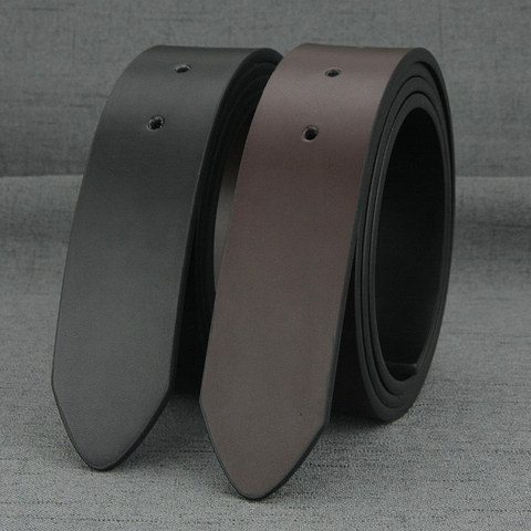 High Quality no buckle belt men fashion 3.8cm wide Cowskin Black Waist Straps Coffee Casual  genuine leather waistband ► Photo 1/6