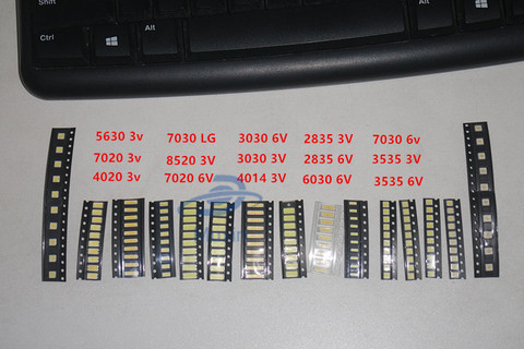 150pcs/lot 1W SMD LED Kit 3V/6V 2835/3030/2828/3535/5630/7020/7030/4020/4014/7032 Cold white For TV Backlight Beads ► Photo 1/2