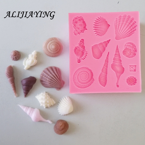 1Pcs DIY Lovely Shell Starfish Conch Sea Silicone Mold Fondant Cake Decorating Tools Soap Mold Cake Chocolate D0542 ► Photo 1/6