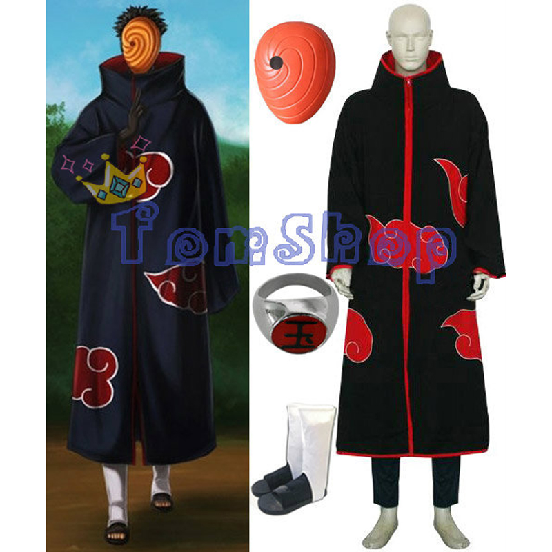 Anime Naruto Akatsuki Tobi Madara Uchiha Deluxe Edition Cosplay Costume 4  in 1 Wholesale Combo Set (Cloak + Mask + Boots +Ring) - Price history &  Review | AliExpress Seller - TomShop Costume Store | Alitools.io