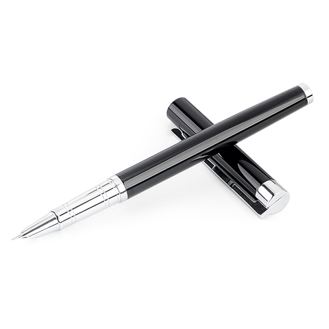 Jinhao Shine Platinum Steel Fountain Pens Luxury Brand Metal Silver Fine Hooded Nib 0.38mm Writing Ink Pen for School Office ► Photo 1/6