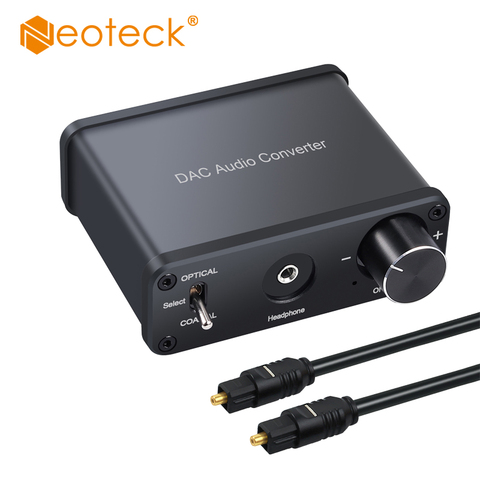 Neoteck 192kHz DAC Digital to Analog Audio Converter Adapter Support Volume Adjustment With Headphone Amplifier ON/OFF EU Supply ► Photo 1/6