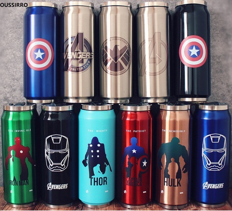 Creative Stainless Steel Super Hero Avenger Justice League Thermos CANS Portable Unisex Students Personality Trendy Straw Cup ► Photo 1/6