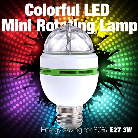 E27 3W AC90-260V Colorful Auto Rotating RGB LED Bulb Stage Light Disco DJ Party Lamp Holiday Bulb for Bar KTV Lighting ► Photo 1/6