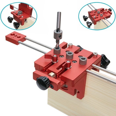 3 in 1 Woodworking Hole Drill Punch Positioner Guide Locator Jig Joinery System Kit Aluminium Alloy Wood Working DIY Tool ► Photo 1/6