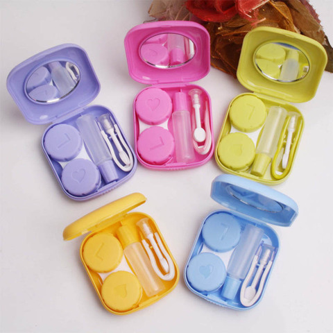 1pc Portable Cute Mini Pocket Plastic Contact Lens Case Easy Carry Mirror Container Holder Travel Accessories for Christmas Gift ► Photo 1/6