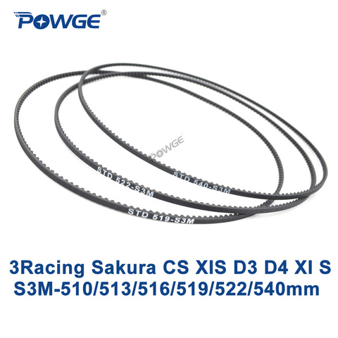 3Racing Sakura D4 D3 S3M C=513/516/519/522/540mm Front Timing Belt AWD RWD EP 1:10 RC CS Car Drift Racing car #SAK-D414-X08-D334 ► Photo 1/6