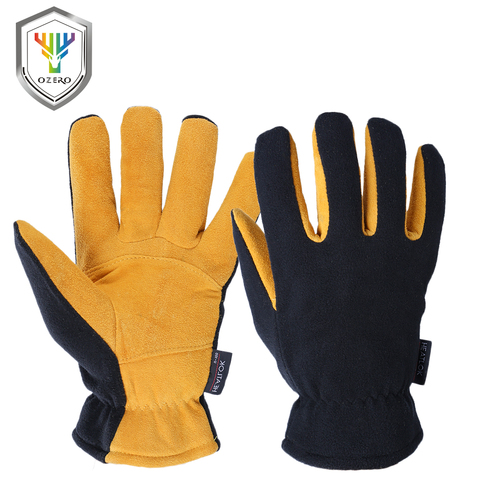 OZERO Deerskin Winter Warm Gloves Men's Work Driver Windproof Security Protection Wear Safety Working For Men Woman Gloves 9009 ► Photo 1/6