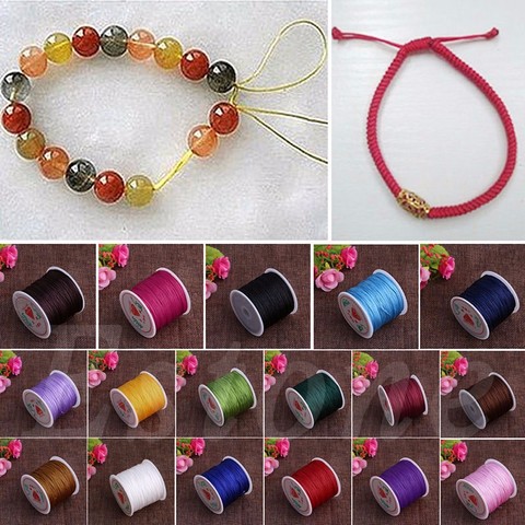 0.8mm Nylon Cord Thread Chinese Knot Macrame Rattail Bracelet Braided String 45M ► Photo 1/6