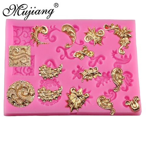 Mujiang Baroque Scrolls Silicone Fondant Molds Cake Decorating Tools Flower Vine Cupcake Candy Chocolate Sugar Craft Moulds  ► Photo 1/6