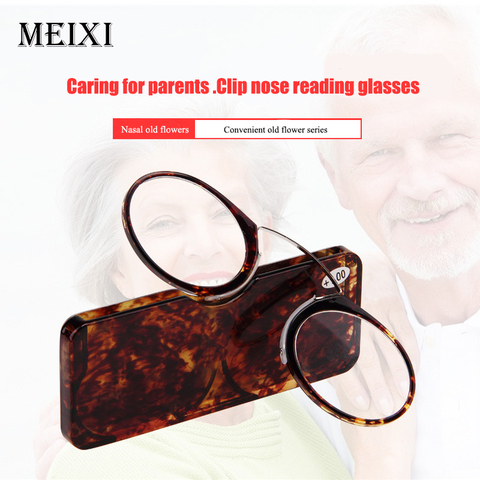 Nose Resting Reading Glasses +1.0 to +3.5, Portable SOS Wallet Reader clip on Mini reading glasses with case ► Photo 1/5