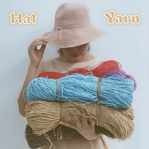 2022 Hot Summer Hat Yarn Yarn for Knitting 500 G/lot Raffia Straw Yarn Crocheting Yarn for Handmade Hats Baskets Handcrafts ► Photo 1/6
